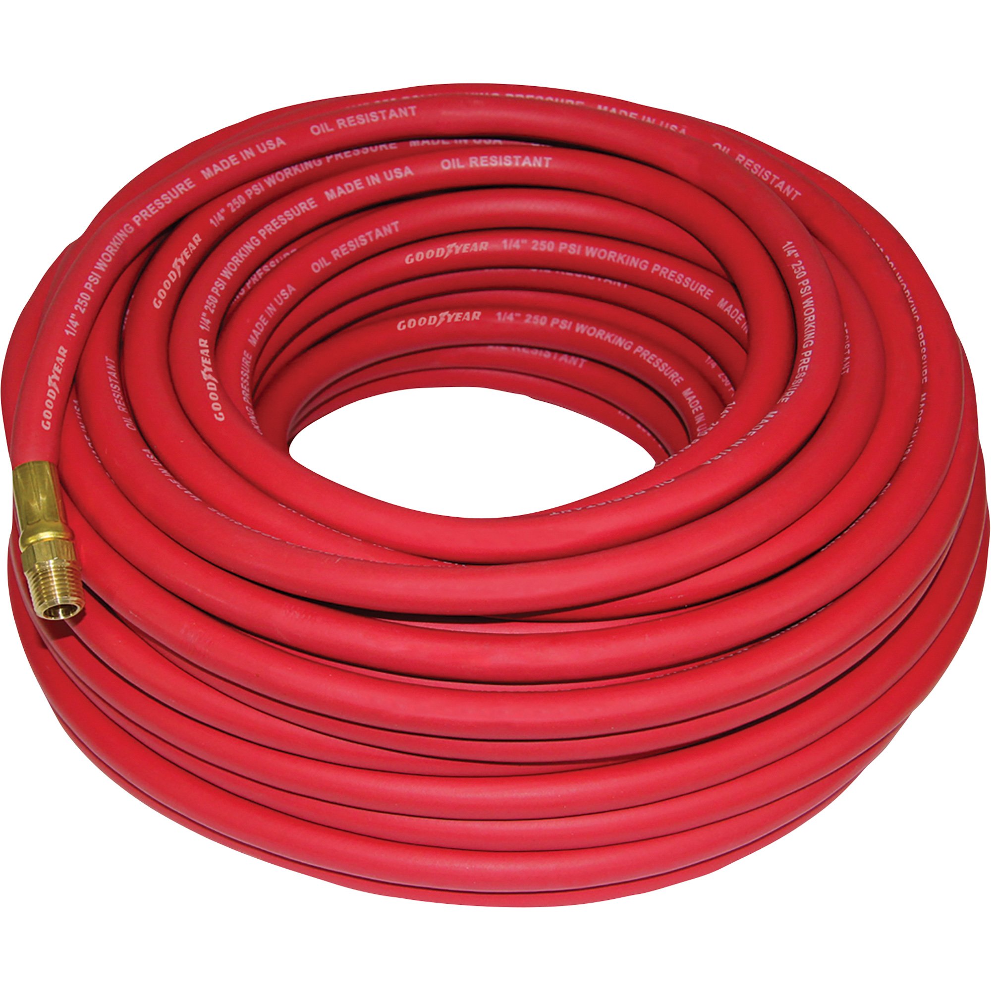 Goodyear Rubber Air Hose — 1/4in. x 100ft., 250 PSI, Red, Model 12740